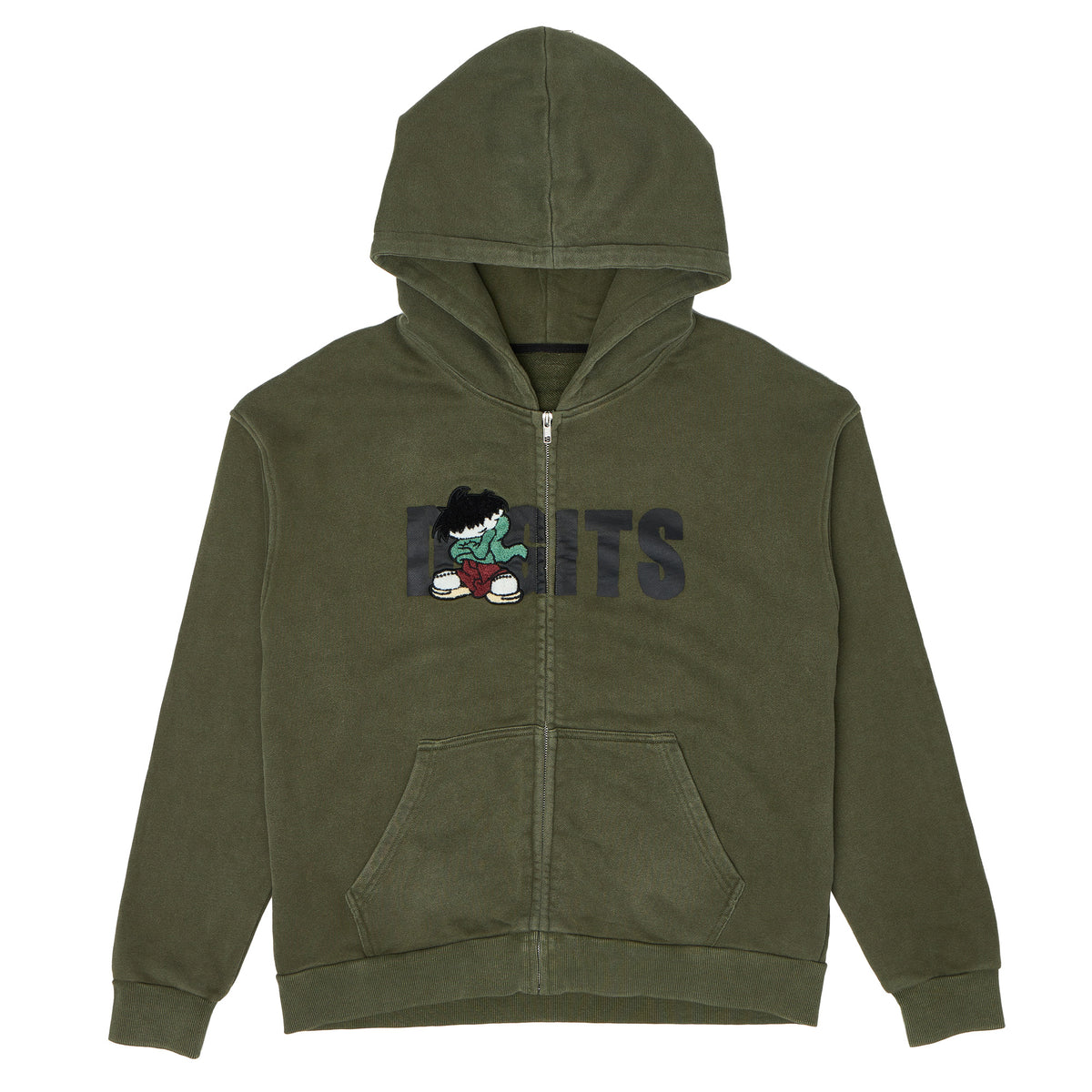 Chenille Zip Up - Washed Green