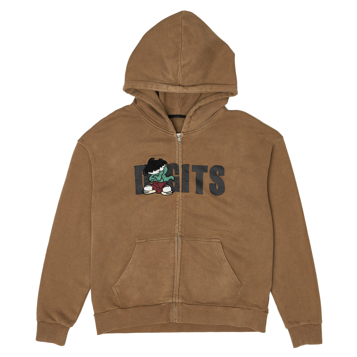 Chenille Zip Up - Washed Brown