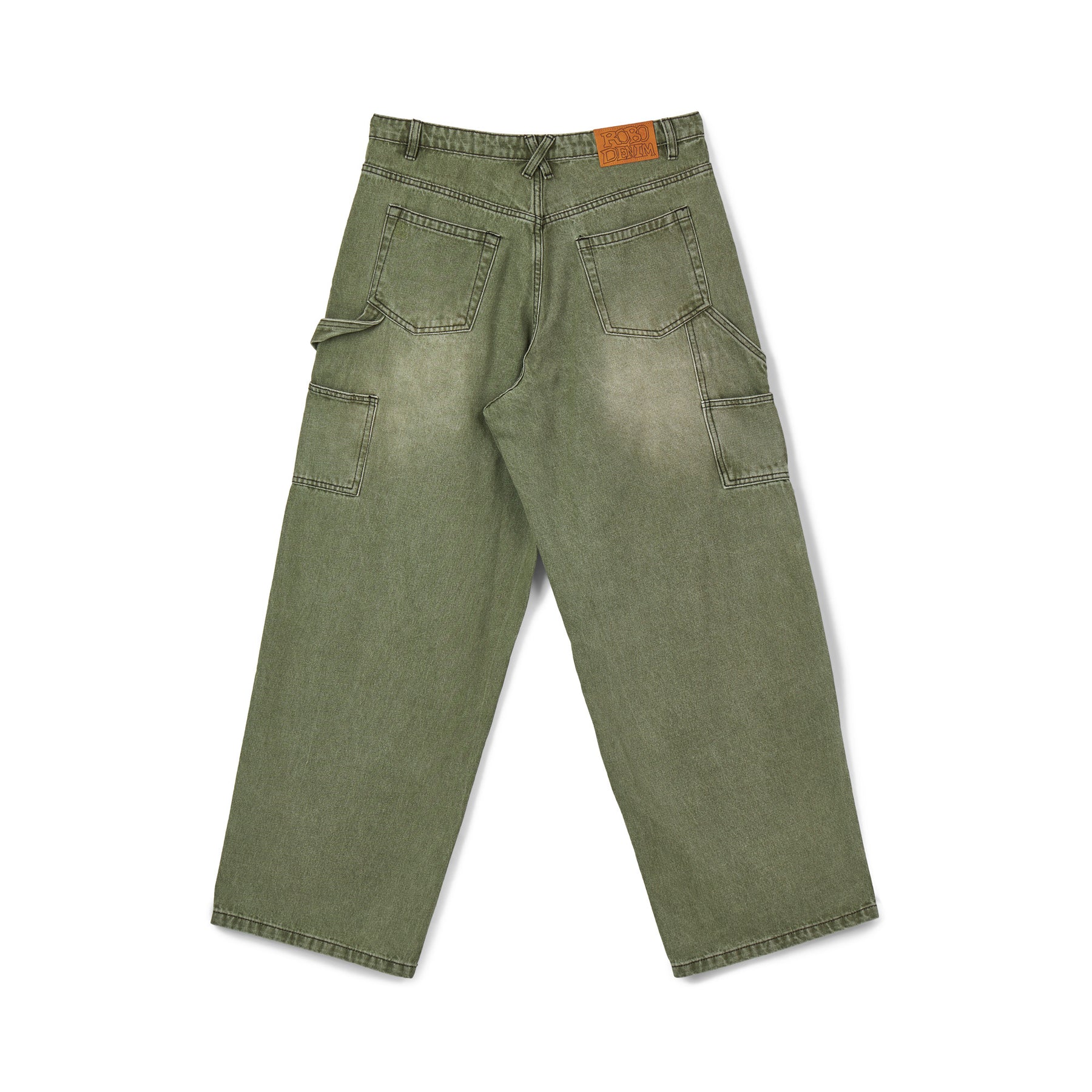 Robo Denim Double Knees - Green Washed