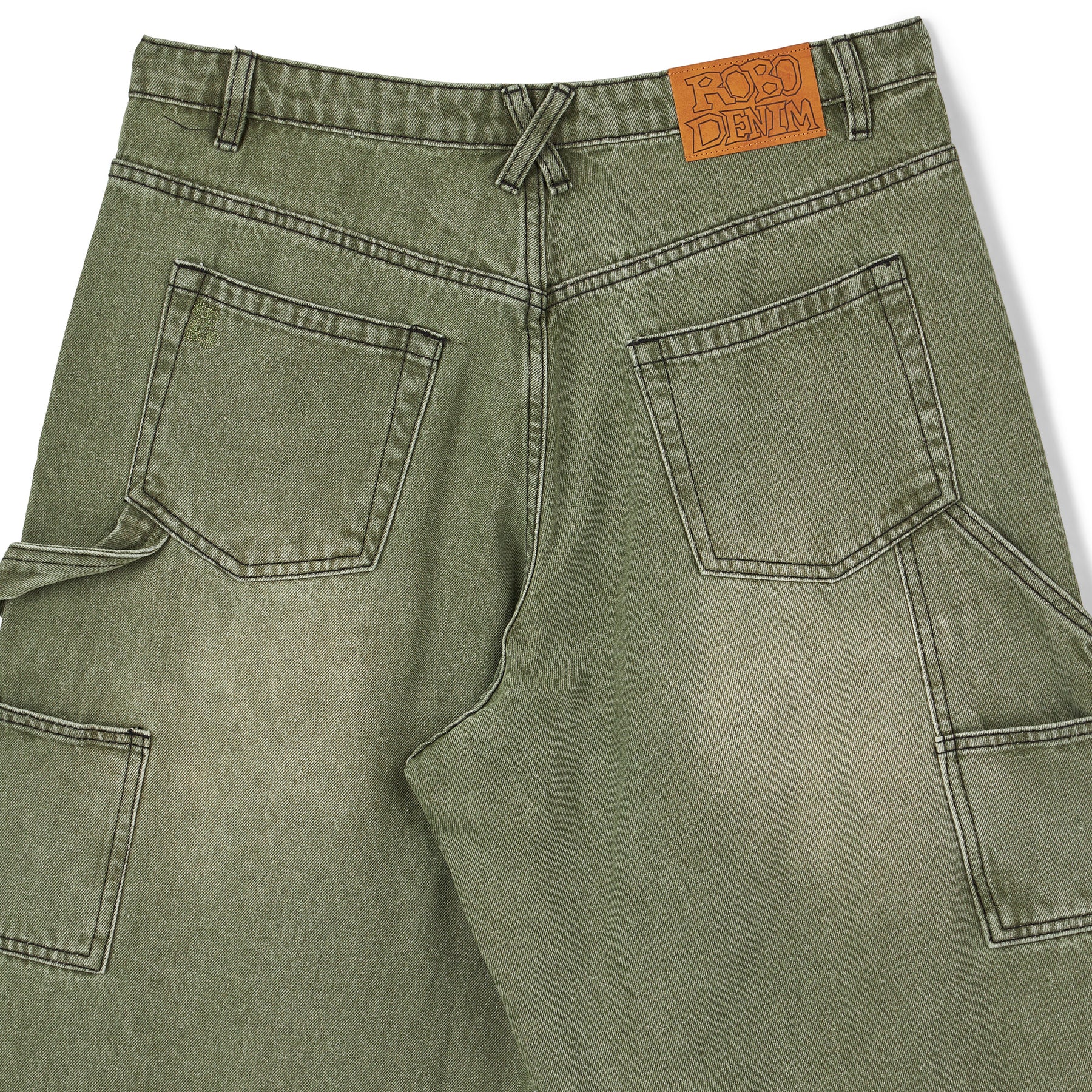 Robo Denim Double Knees - Green Washed