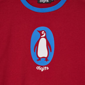 Penguin Ringer Tee - Red/Blue