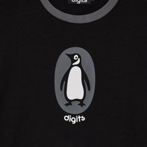 Penguin Ringer Tee - Black/Grey