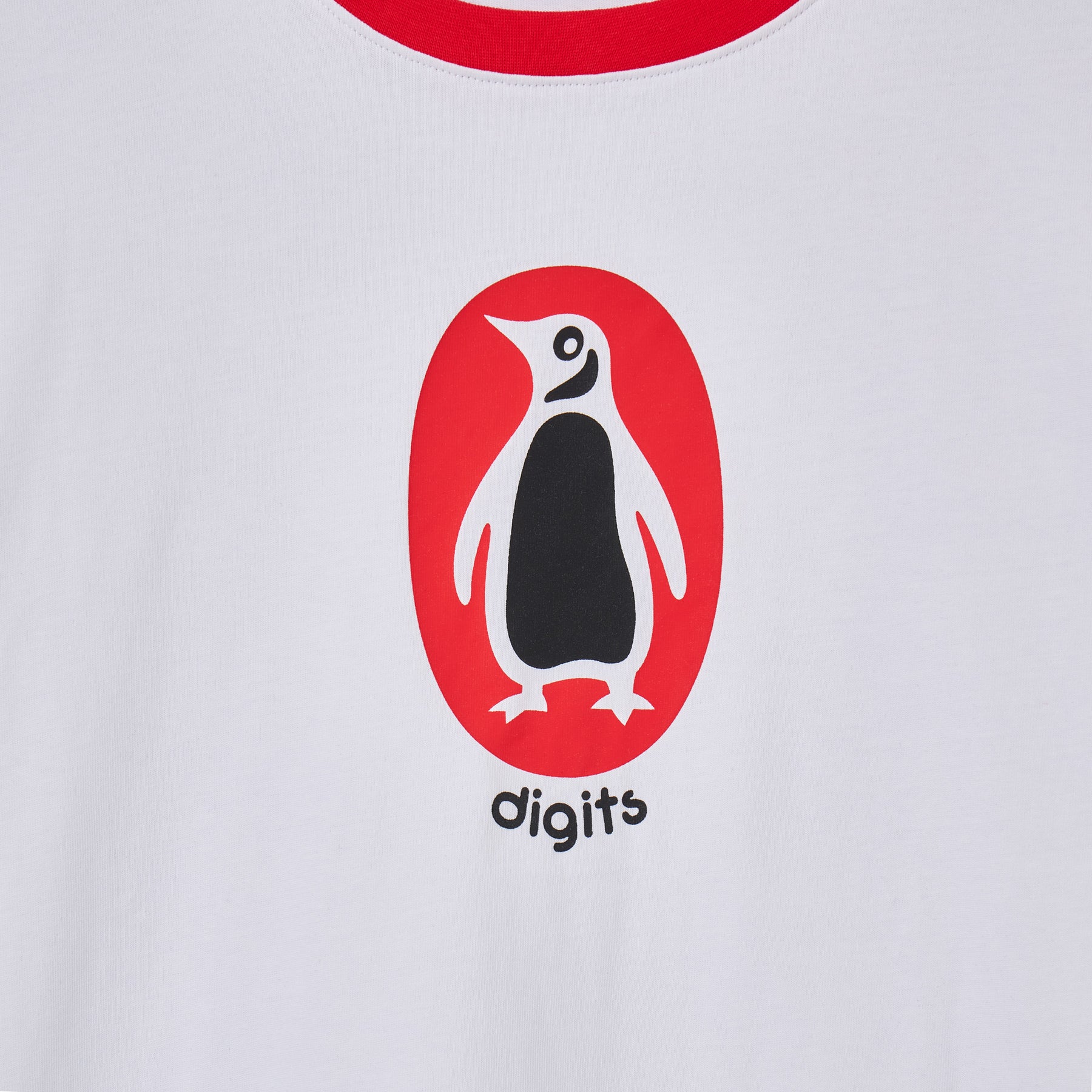 Penguin Ringer Tee - White/Red