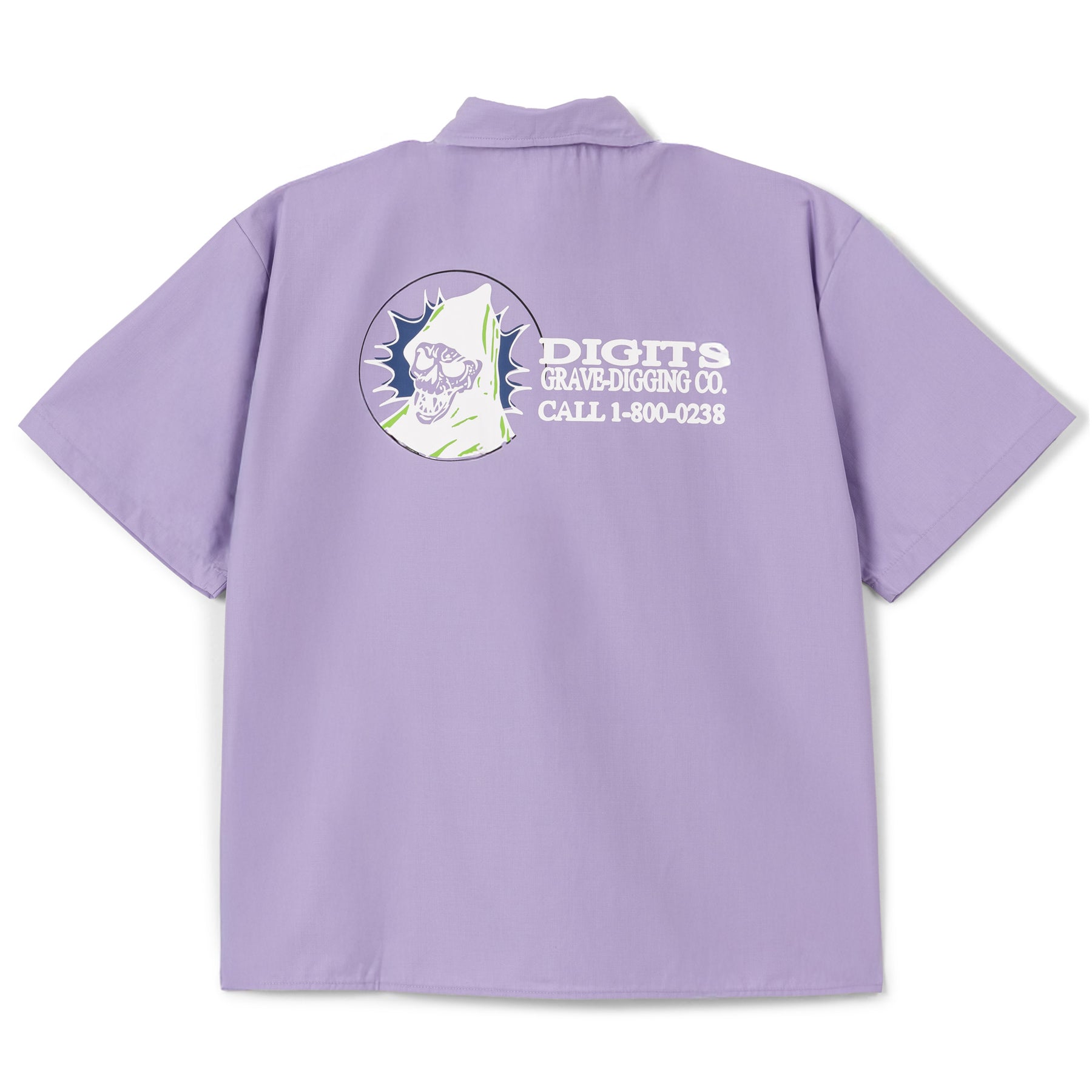 Grave Digging Co. Button Up - Lilac