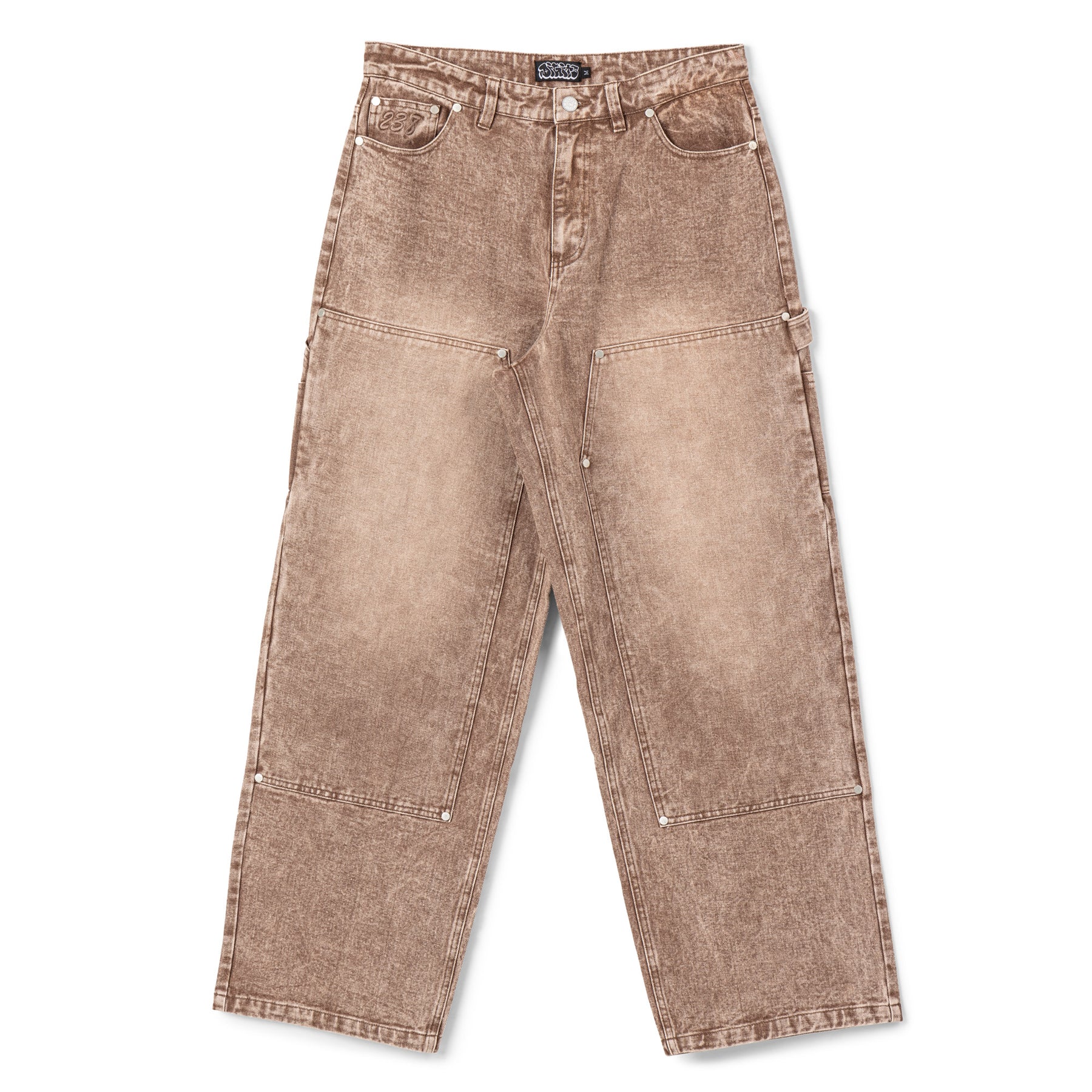 Robo Denim Double Knees - Washed Brown